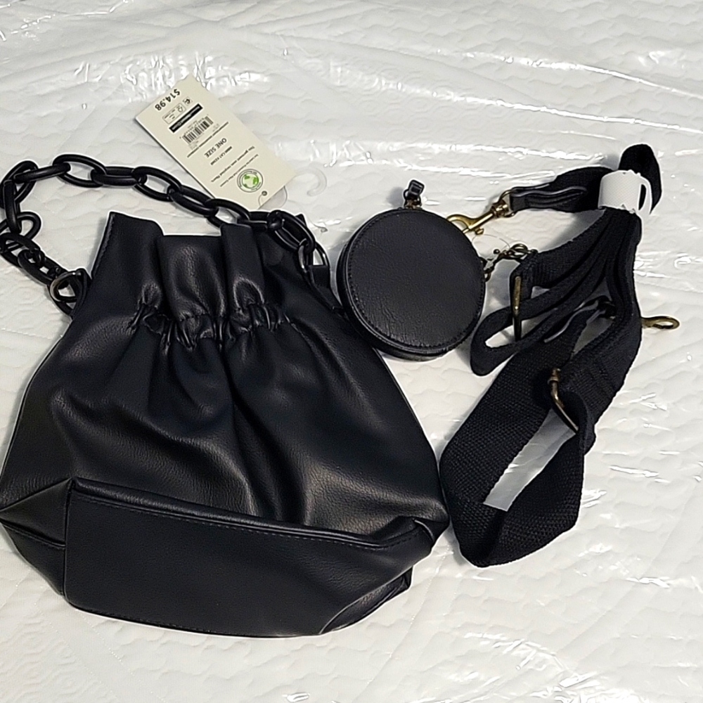 Drawstring crossbody purse